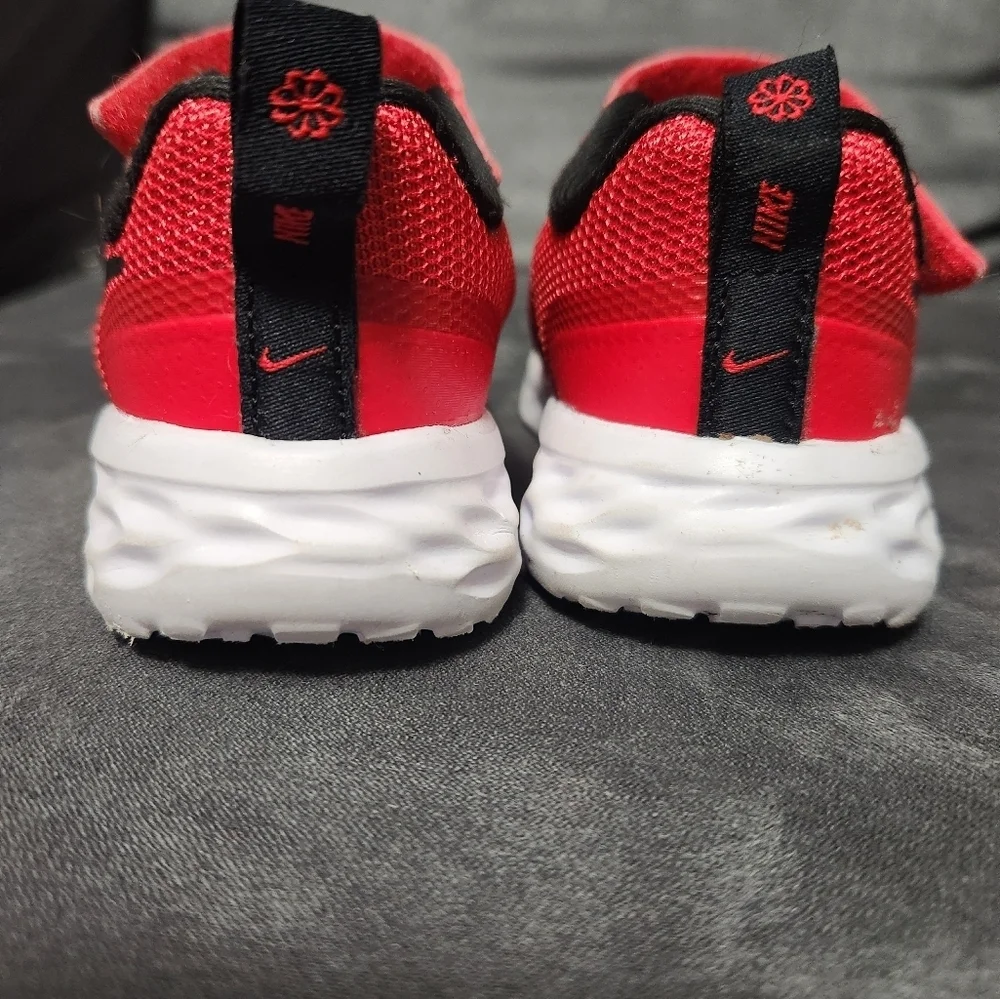 Nike Red and Black Sneakers with Velcro Strap